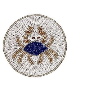 Round Beaded <b>Resin</b> Coaster Modern Style White Red Blue Yellow Pattern Waterproof Durable Promotional Gift NOUSHAD HANDICRAFTS - Product Image 6