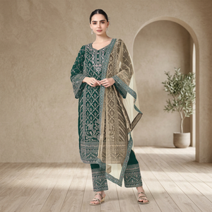Salwar Kameez pakistanais pour mariage, très demandé, idéal pour les fêtes, disponible au meilleur prix auprès d'un exportateur indien. - Product Image 1