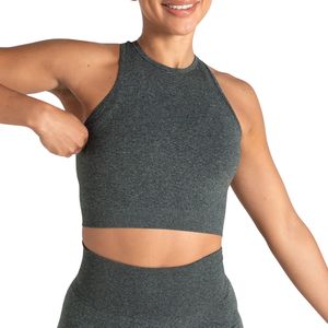 Custom Womens High Neck Seamless Sports Bra Gym Fitness Yoga Crop Top <b>Stretch</b> Breathable Activewear OEM Wholesale - Product Image 1