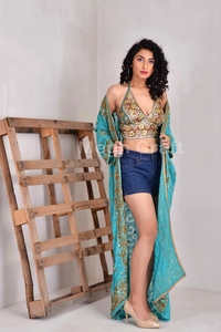 Sari de seda vintage adornado con cuentas, bata larga tipo kimono para mujer, ropa bohemia de verano, vestido de fiesta de manga larga, batas para damas de honor - Product Image 3