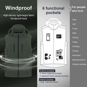 Gilet Softshell à Capuche Premium OEM pour Homme, Chauffe-Corps Respirant Multi-Poches, Vêtement Durable pour la Randonnée et les Activités Tactiques en Extérieur - Product Image 6