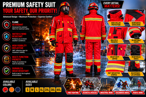 Combinaison ignifuge, vêtements de travail de sécurité industrielle, combinaison de protection réfléchissante ignifuge, uniforme de travail, équipement de sécurité thermique - Product Image 6