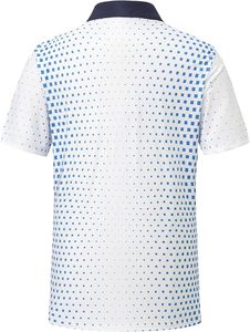 Chemises de golf pour hommes à manches courtes, imprimées, décontractées, athlétiques, extensibles dans 4 directions, avec ourlet fendu sur les côtés - Product Image 2
