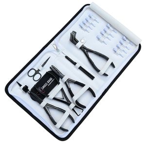 Kit d'outils pour extensions capillaires : crochet de tirage, perles à boucle, pince à sertir plate, pince de retrait, pince à ouvrir/fermer, pince pour extensions à bandes, ciseaux, pinces à clipser - Product Image 1