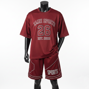 Ensemble short et maillot de basket-ball pour homme, tissu léger en maille polyester, coupe athlétique, logo brodé personnalisé. - Product Image 6