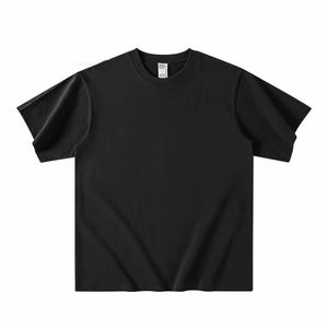 T-shirt Homme 320 GSM 100% Coton Col Mock Rib Coupe Oversize Épaules Tombantes T-shirt Uni Streetwear Lourd et Uni pour Homme - Product Image 3
