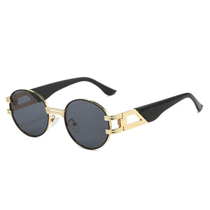 Gafas de Sol Retro Ovaladas Pequeñas de Metal para Mujer, Estilo Europeo y Americano, Novedad Transfronteriza 2025, Tendencia de Moda - Product Image 1