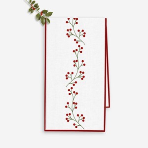 100% Cotton Cherry Embroidered Best <b>Table</b> <b>Runner</b> For Dining <b>Table</b> Christmas Decoration <b>Table</b> <b>Runner</b> Customizable in India - Product Image 2