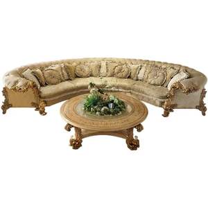 Juego de Sofás Seccionales Europeos de Lujo Langham con Mesa de Madera, Diseño Tradicional Ecológico y Duradero para Sala de Estar y Uso en Hoteles - Product Image 1