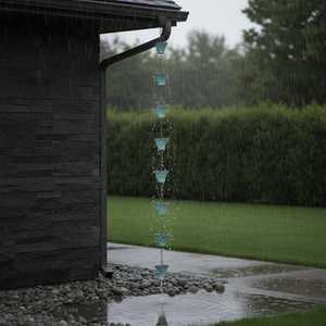 Cadena de Lluvia Metálica Moderna para Drenaje de Jardín y Techo - Product Image 4
