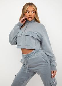 Ventes en gros de survêtements de sport personnalisés en coton/polyester uni pour l'hiver, ensembles de 2 pièces pour hommes, à concevoir soi-même - Product Image 3