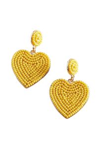 Boucles d'oreilles pendantes artisanales tendance, perles jaunes et noires, bijoux fantaisie, vente en gros par MD HANDICRAFTS - Product Image 1