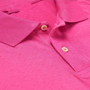 เสื้อเชิ้ตแขนสั้นผู้ชายสีชมพู ผ้าเจอร์ซีย์ 100% คอตตอน ทรงลำลอง แห้งเร็ว - Product Image 5