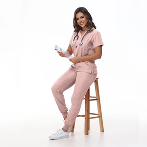 Uniforme Médico Elástico de Punto para Doctoras y Enfermeras, Duradero, Dental, Pediátrico, de Secado Rápido, Ropa de Trabajo para el Cuidado de la Salud, Conjunto de Uniformes para Mujer - Product Image 4