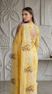 Sari Prayosha de Organza Cristalina para Mujer, Largo hasta el Suelo, de Secado Rápido, con Materiales Reciclados, para Bodas, Fiestas de Graduación, Ajuste Regular - Product Image 5