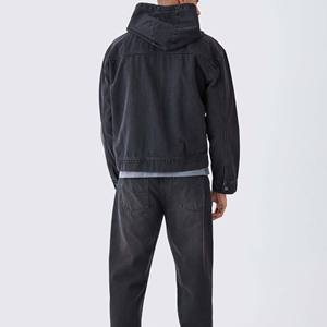 Vaqueros negros vintage lavables con cremallera, sudaderas de mezclilla personalizadas para hombre, forro polar, forro polar francés, chaqueta impermeable de invierno, sudaderas pesadas para hombre - Product Image 3