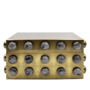 Decorative <b>Rectangular</b> Shape Classic Gold Modern Resin Gemstones Jewelry Box For Home Tabletop Accessories - Product Image 1