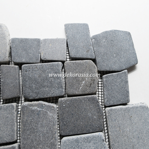Carrelage en pierre de marbre naturel, galets gris, design moderne pour mur extérieur, jardin, pavage de sol - Product Image 3