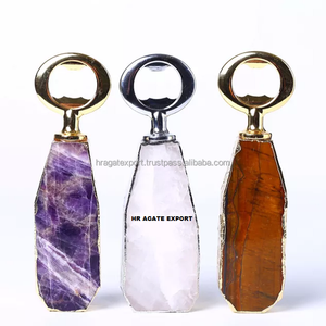Meilleures ventes Ouvre-bouteille de vin en pierre d'améthyste naturelle Cristaux de guérison Ouvre-bouteille en cristal de pierres précieuses Style mascotte à vendre - Product Image 4
