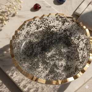 Bandeja de Resina con Grandes Fragmentos de Pirita, Hecha a Mano, Pintada a Mano, Diseño Personalizado, Artesanía Atemporal, Decoración Abundante - Product Image 4