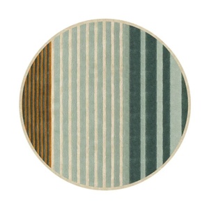 Alfombra hecha a mano para el hogar con material de lana, alfombra moderna geométrica redonda - Product Image 1