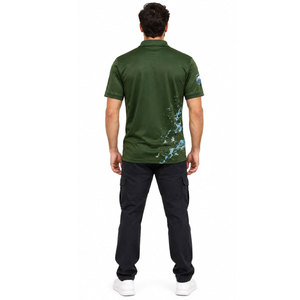 เสื้อโปโลตกปลาสีเขียวสำหรับผู้ชาย พิมพ์ลายปลาเบส แห้งเร็ว UPF 50 สำหรับใส่กลางแจ้ง - Product Image 5