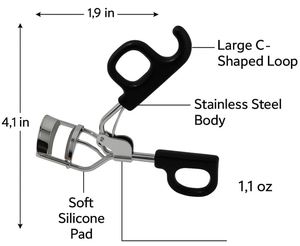 UBI Stainless Steel Eyelash Curler Model 910050 <b>No</b> <b>Pinch</b> Comfortable Grip Long-Lasting Curl for Straight Short Long Lashes - Product Image 3
