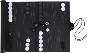 Jeu de Backgammon de Voyage Enroulable Personnalisé avec LOGO, Durable, pour Adultes, en Cuir PU Classique, Idéal comme Cadeau - Product Image 2