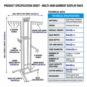Présentoir de Vêtements Pliable Portable en Métal Bros Display, Robuste, à Niveaux, pour Magasin de Détail - Product Image 2
