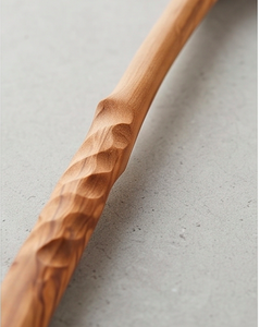 Ensemble cuillère et fourchette en bois poli à la main, vaisselle minimaliste et écologique pour le camping et la maison - Product Image 2
