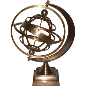 Globe en laiton de haute qualité avec artisanat indien de luxe au design antique vintage pour la décoration intérieure utilisation murale article de cadeau de noël - Product Image 3