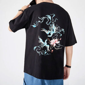 Camiseta Ligera de Algodón Casual para Hombre, 120g, con Bordado Chenille Personalizado, Venta al Por Mayor para Verano - Product Image 2