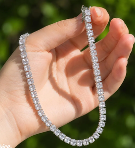 Collar de tenis chapado en oro con circonitas micro pavé, joyería llamativa para mujer, uso diario - Product Image 4