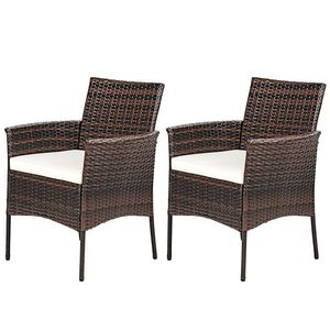 Set di 2 Poltrone da Esterno in Rattan PE con Cuscini Rimovibili, Elegante Set di Mobili da Giardino - Product Image 3