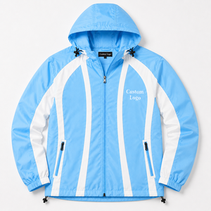 Veste coupe-vent légère à capuche pour homme, fermeture éclair intégrale, résistante à l'eau, pour course à pied, randonnée, usage quotidien - Product Image 1