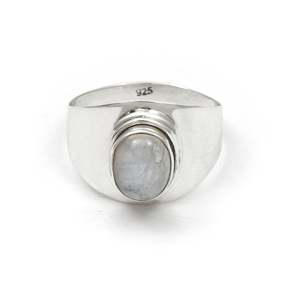 925 Sterling <b>Silver</b> <b>Ring</b> <b>For</b> <b>Men</b> & Women Handmade Bohemian Statement <b>Ring</b> Comes With Oval Cut Rainbow Moonstone Gemstone - Product Image 2