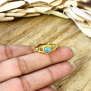 2026 Latest <b>Turquoise</b> <b>Ring</b> Boho Brass <b>Rings</b> for Women 18k Gold Plated Celestial Moon Phase Jewelry for Wholesale/OEM/ODM - Product Image 2