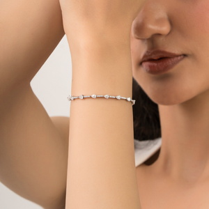 Hot Sale Factory Wholesale Price 14K Solid White Gold Natural Diamond Stackable <b>Box</b> <b>Lock</b> Tennis Bracelet Trending Jewelry - Product Image 2