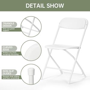 Chaise de plage pliante en résine blanche de haute qualité chaises de jardin portables en métal de Style Wimbledon pour mariages événements école salon - Product Image 2