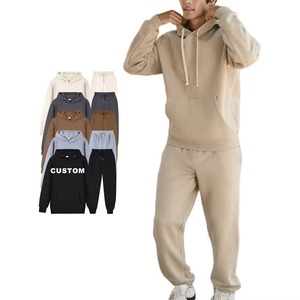 Nouvel ensemble survêtement hiver personnalisé pour homme – Sweat à capuche et pantalon de jogging oversize à épaules tombantes style streetwear - Product Image 1