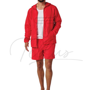 2026 Custom Spring Casual Breathable <b>Polyester</b> Two Piece Jacket Shorts Suit Set Sports Windbreaker <b>Tracksuits</b> Men - Product Image 5