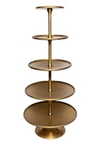 Support à gâteau artificiel en métal doré à 5 niveaux, style moderne et luxueux, décoration de table de dessert pour mariage, tour de présentation de cupcakes, montage facile, personnalisable