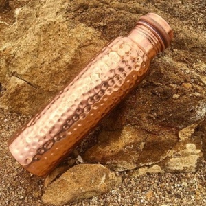 <b>Copper</b> Water <b>Bottle</b> Compact Storage <b>Drinking</b> <b>Bottle</b> for Easy Handling Travel Use and Space Saving Hydration - Product Image 4