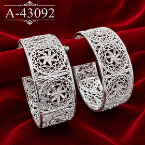 Brazaletes de Diseño con Baño de Oro de 22K y Circonitas, Modernos, para Novias, Bodas y Fiestas, Aleación de Zinc A-43087 - Product Image 6
