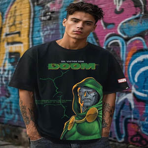 Camiseta de manga corta con hombros descubiertos holgada de tendencia de moda transpirable de secado rápido de algodón de Color sólido para hombre - Product Image 2