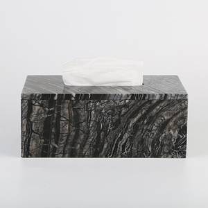 Caja de pañuelos de mármol blanco y negro, soporte rectangular para pañuelos faciales, estuche para pañuelos de mesa para baño, dormitorio, hogar y oficina - Product Image 3