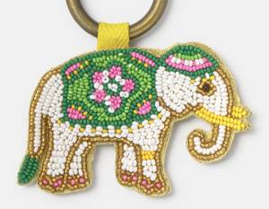 Handmade Embroidery Beaded Keychain with Colorful Beads Decorative <b>Bag</b> Charm and <b>Key</b> <b>Ring</b> Accessory - Product Image 1