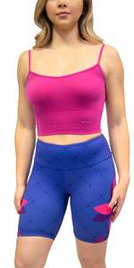 Pantalones Cortos Deportivos de Punto para Mujer, Cintura Baja Elástica, Estampado Floral, Secado Rápido, Spandex y Poliéster, Corte Regular - Product Image 4