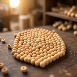 Perles d'espacement rondes en bois naturel pour la fabrication de bijoux professionnels - Vente en gros pour artisans - Product Image 3