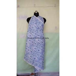 Hand Block Printed Cotton Sarong Floral Indian Beach <b>Wrap</b> Skirt Pareo <b>Shawl</b> Summer Scarf - Product Image 4